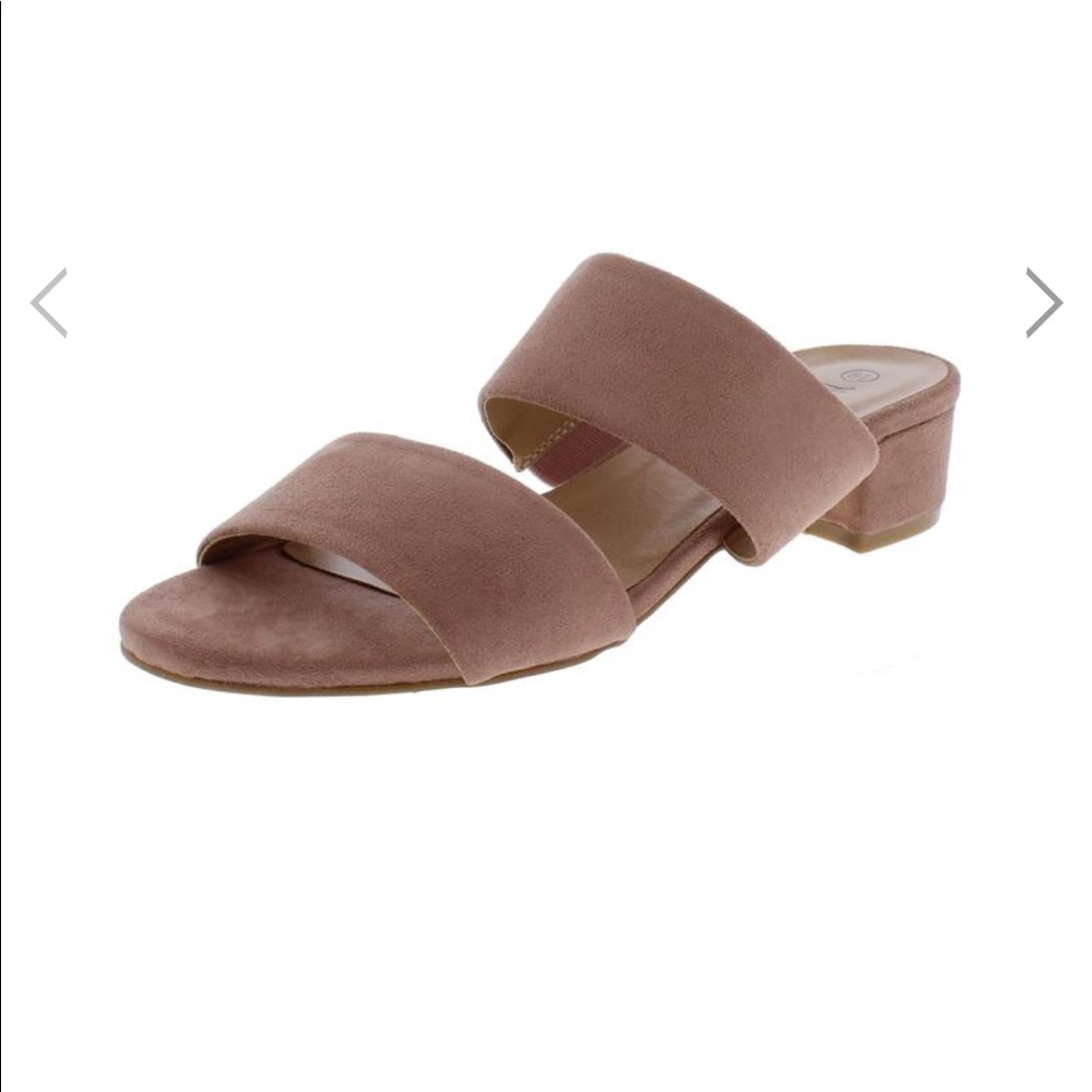 Taupe Suede Low Heel Sandal
